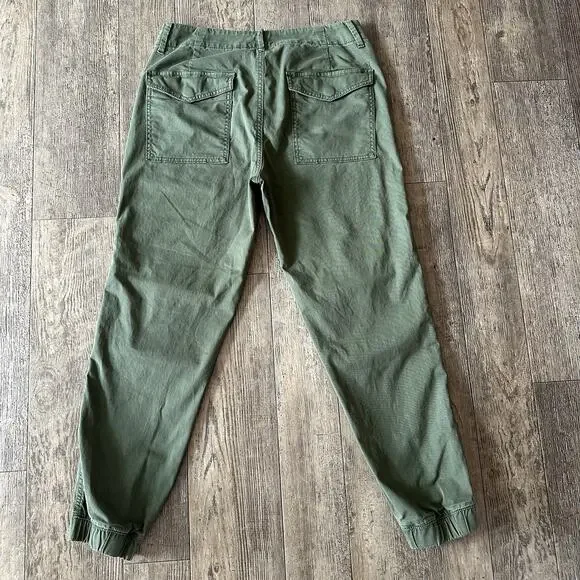 American Eagle Sz 6 Green Stretch Mid Rise Joggers Chino Twill Ankle Pants 31x26 - Picture 2 of 11